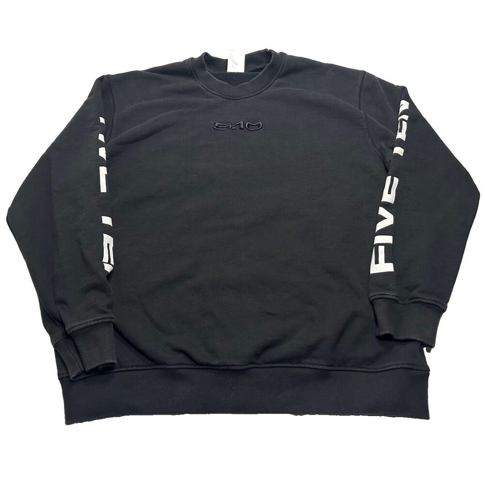 Men's Adidas Five Ten 5.10 Logo Crewneck Sweatshirt Size Large Black KB0060